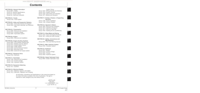John Deere 700H Crawler Dozer Service Manual service manual preview page 7