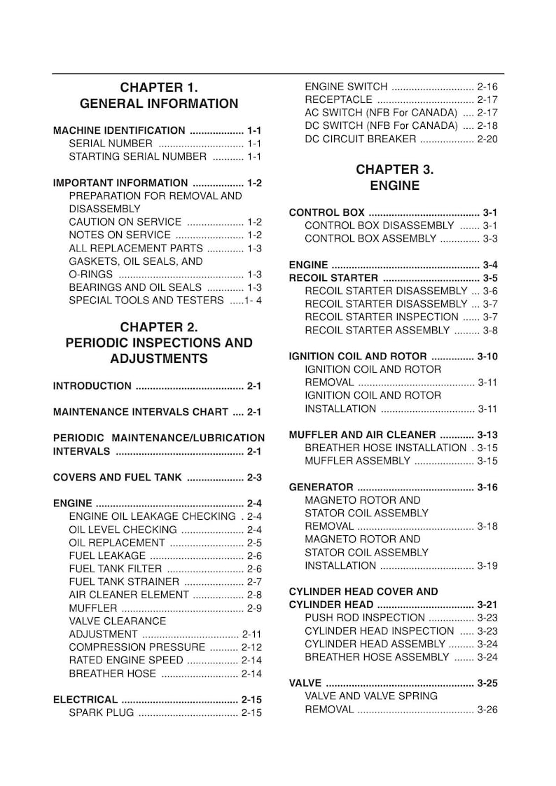 Yamaha EF2400iS Generator Service Manual service manual preview page 6