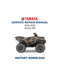 Yamaha Grizzly 700 Service Manual 2016-2020 ATV Repair PDF service repair manual cover