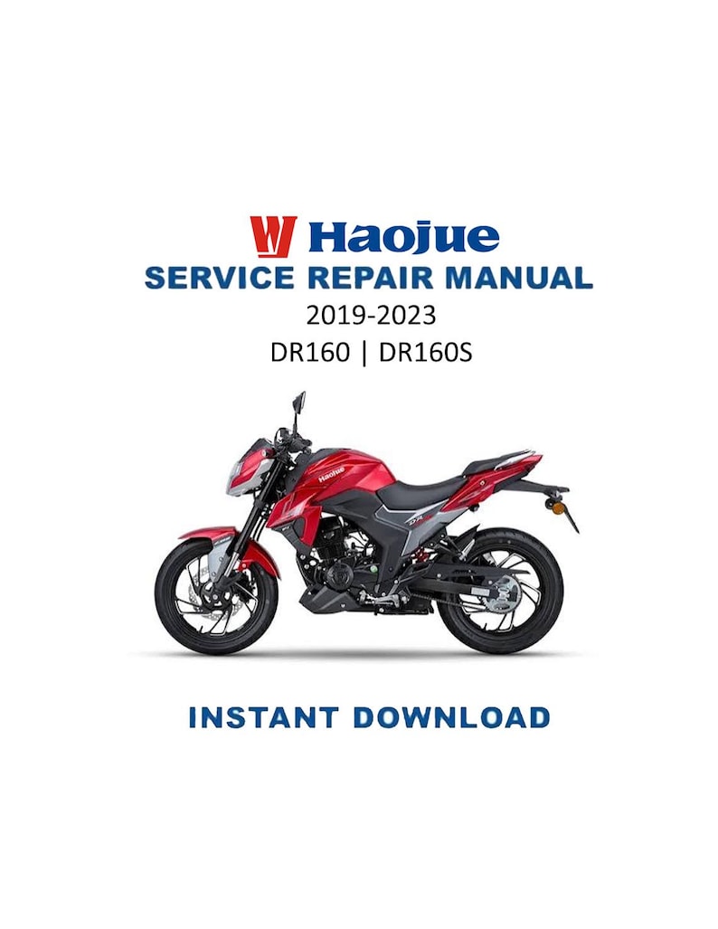 Haojue DR160 DR160S Service Manual 2019-2023 Motorcycle PDF service repair manual cover