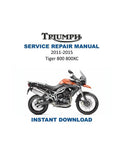 Triumph Tiger 800 800XC Service Manual 2011-2015 Motorcycle PDF service repair manual cover