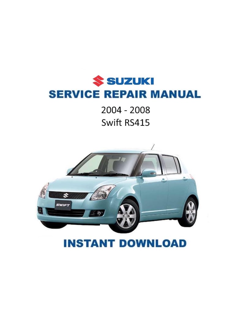 Suzuki Swift RS415 Service Manual PDF service repair manual cover