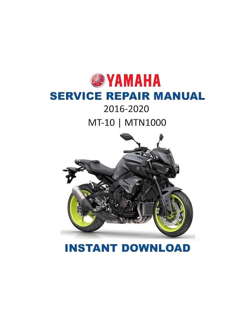 Yamaha MT-10 MTN1000 Service Manual PDF service repair manual cover