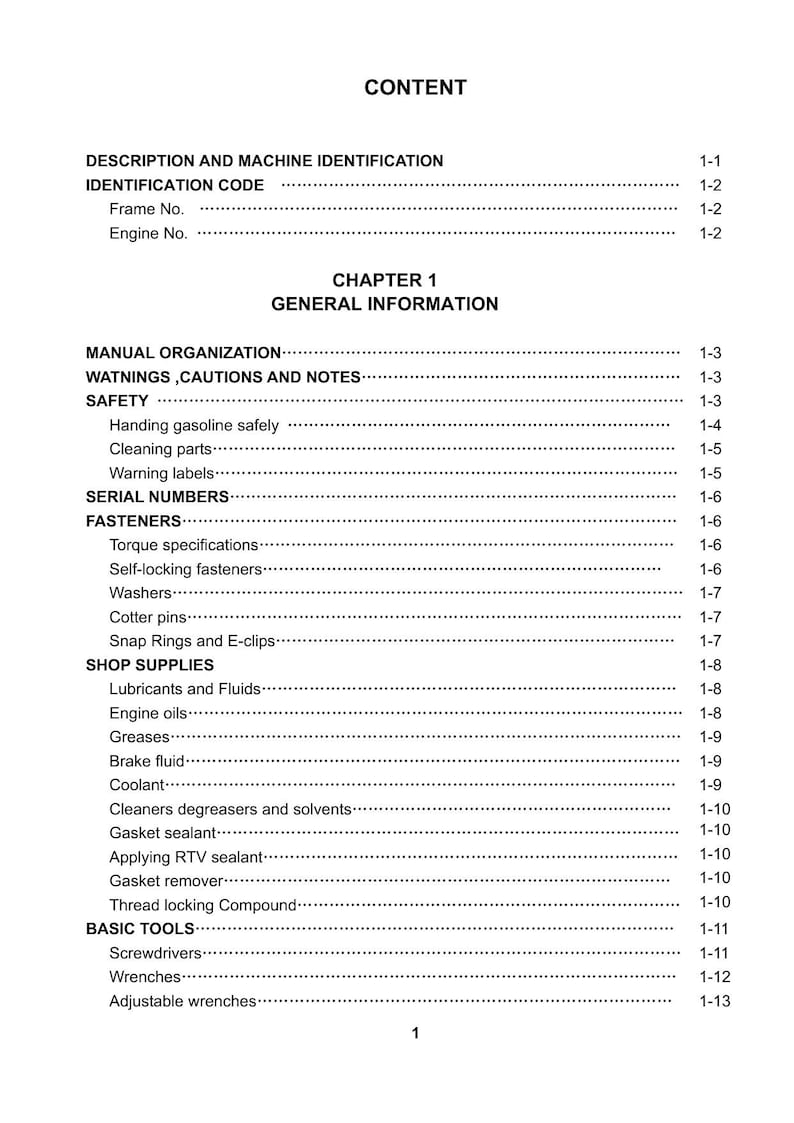 Supermach UTV 700 Service Manual service manual preview page 5