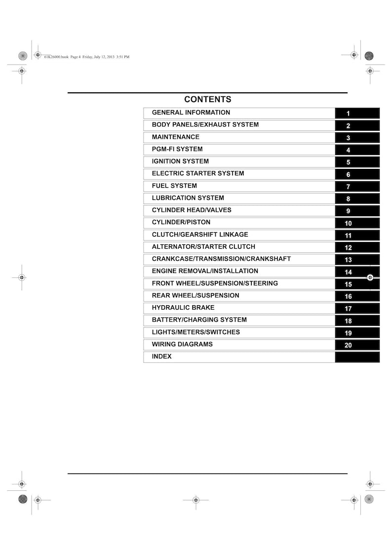 Honda Grom 125 Service Manual service manual preview page 2