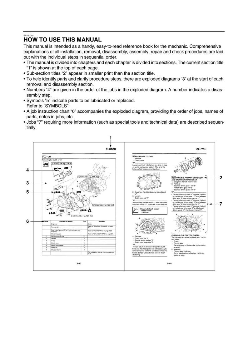 Yamaha Raptor 700R YFM70RY Service Manual service manual preview page 6