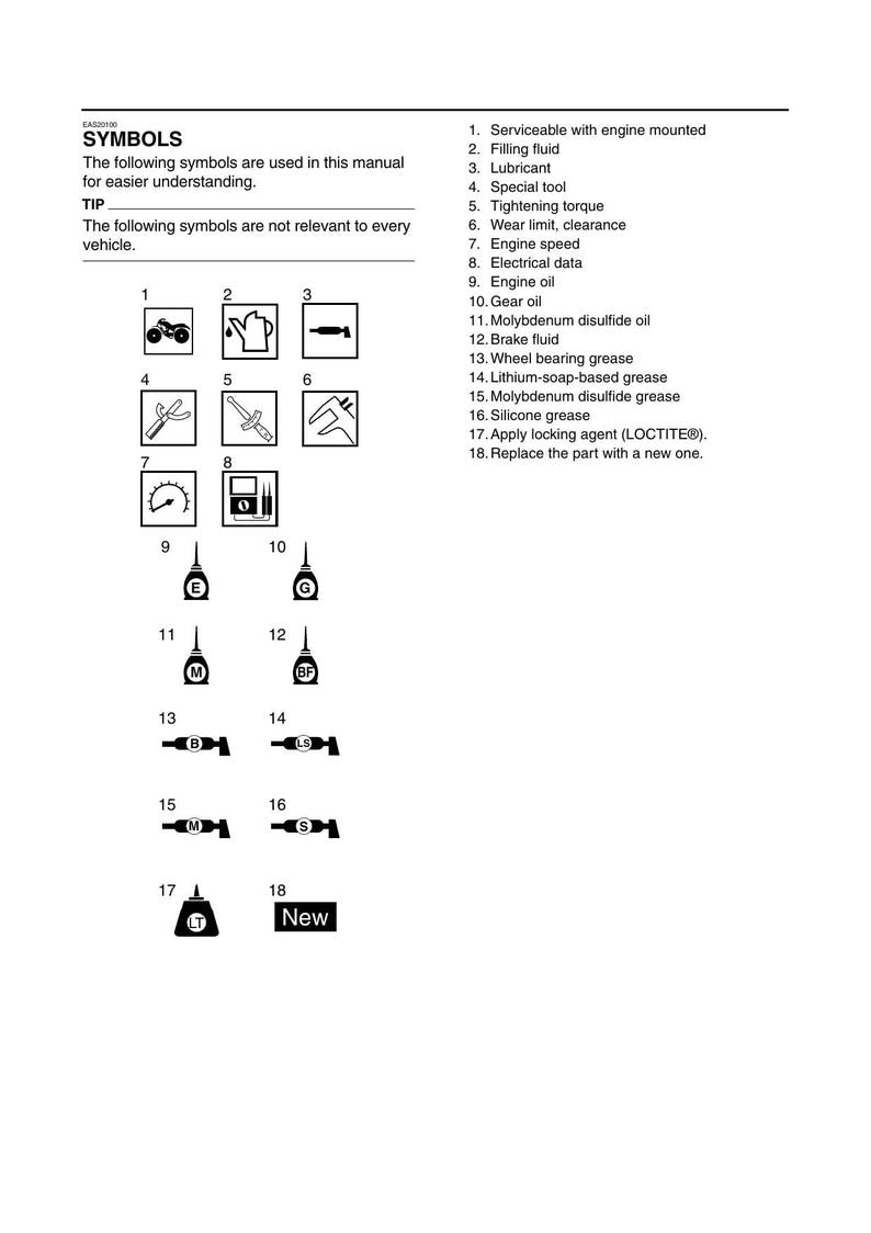 Yamaha Raptor 700R YFM70RY Service Manual service manual preview page 8