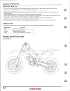 Honda CRF450R Service Manual service manual preview page 11