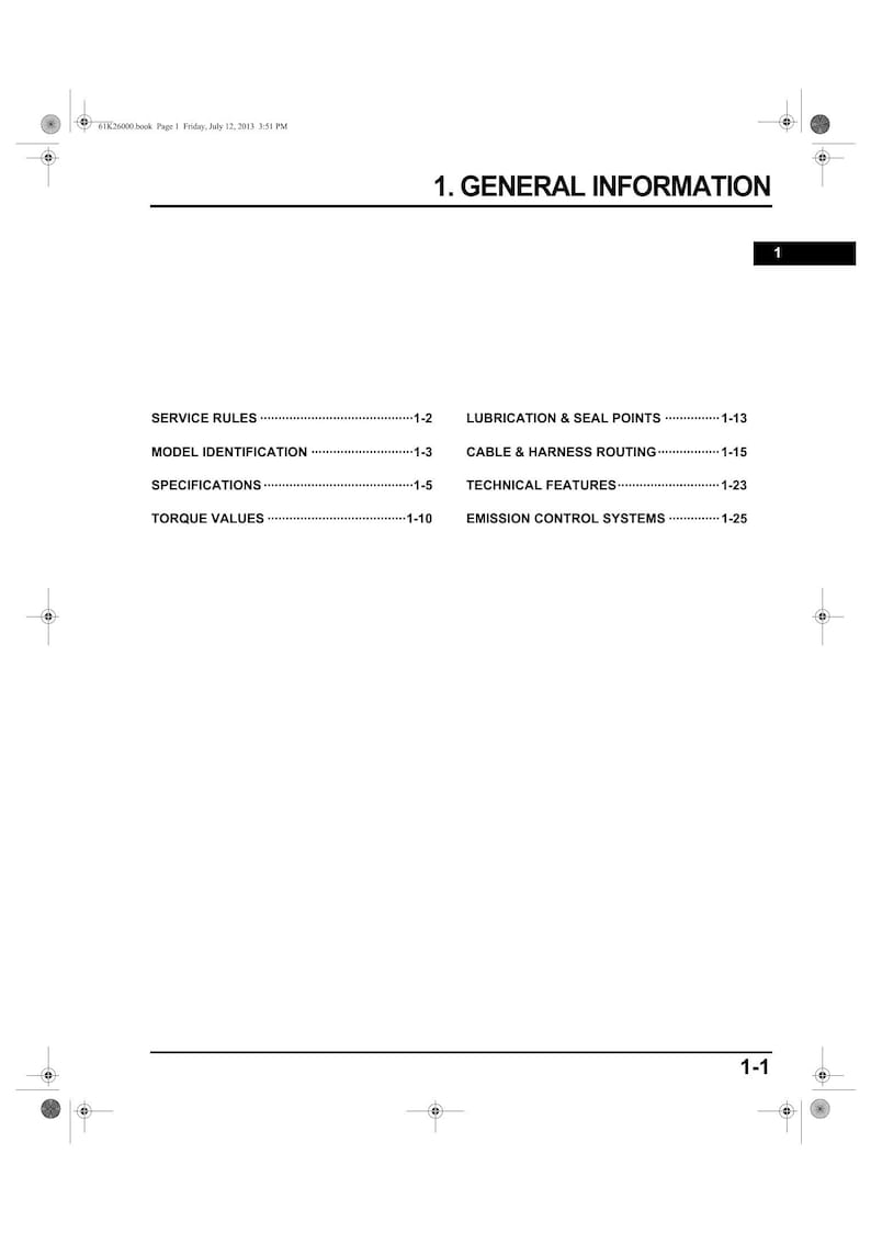 Honda Grom 125 Service Manual service manual preview page 9
