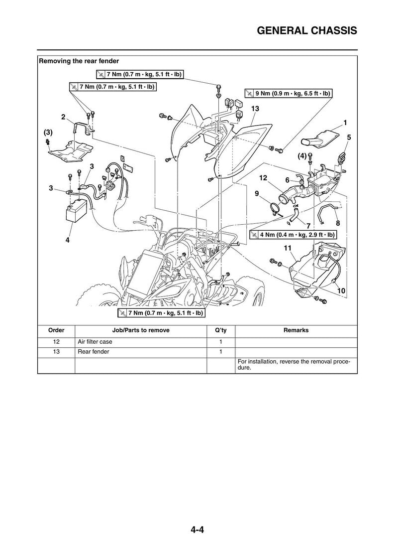 Yamaha Raptor 700R YFM70RY Service Manual service manual preview page 5