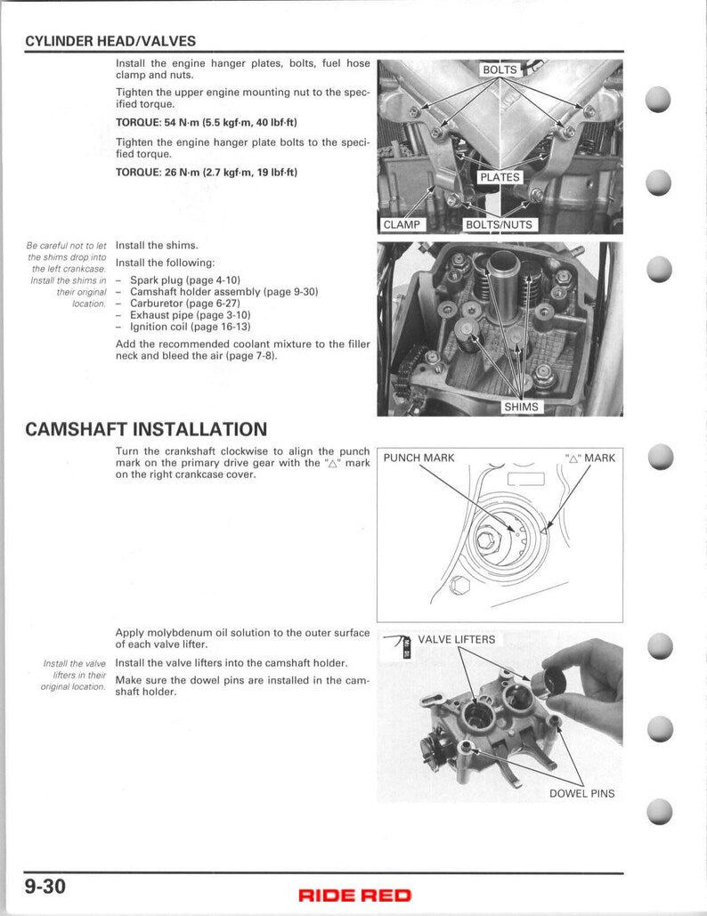 Honda CRF450R Service Manual service manual preview page 6
