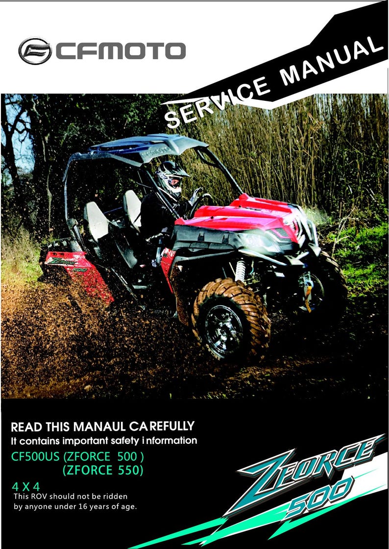 CFMOTO Zforce 500 550 Service Manual 2018-2022 UTV service manual preview page 2