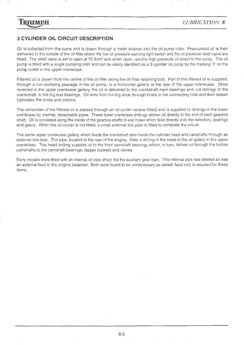 Triumph T300 750 1200 Service Manual 1991-1999 Motorcycle service manual preview page 10