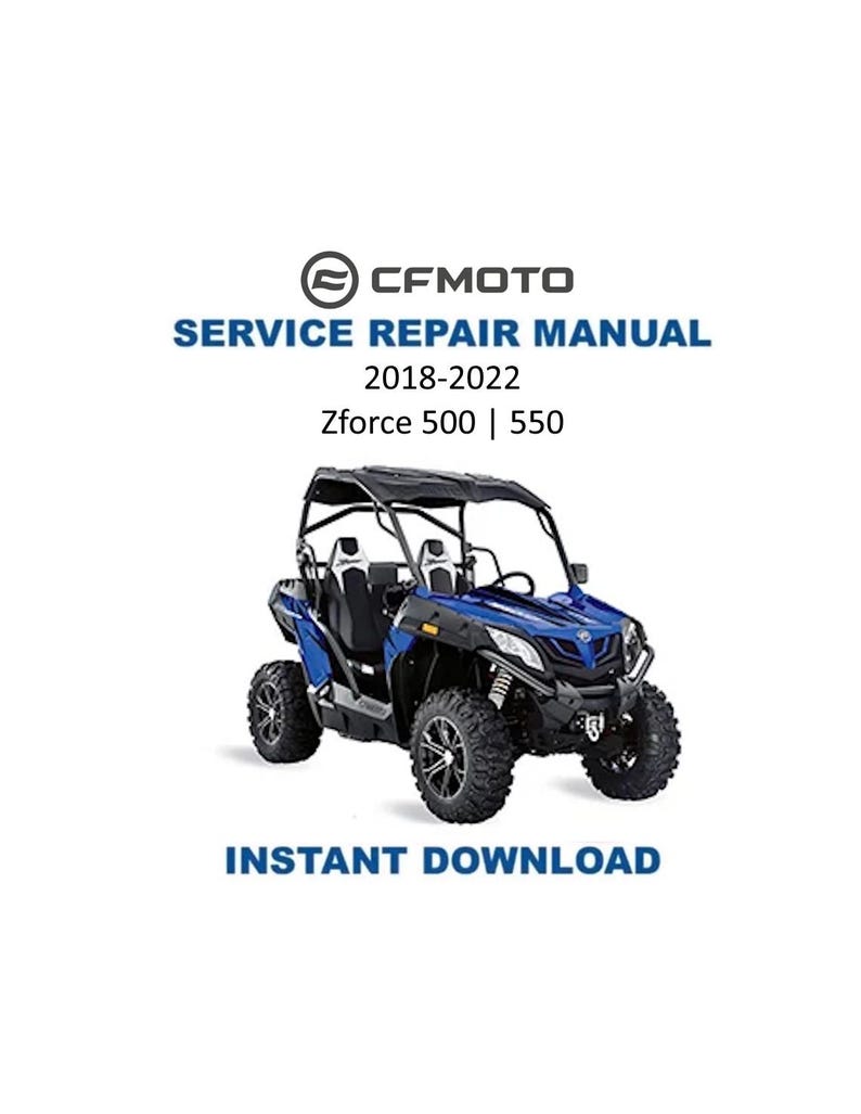 CFMOTO Zforce 500 550 Service Manual 2018-2022 UTV PDF service repair manual cover