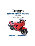 Triumph T300 750 1200 Service Manual 1991-1999 Motorcycle PDF service repair manual cover
