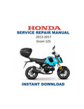 Honda Grom 125 Service Manual PDF service repair manual cover