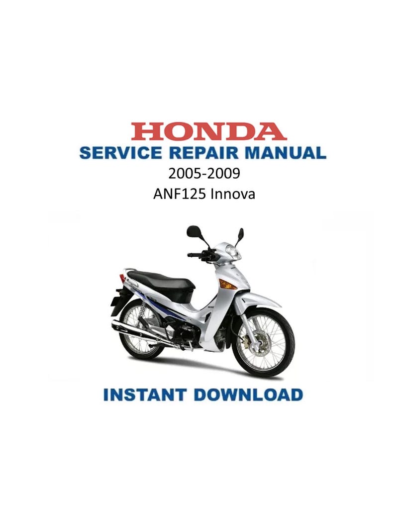 Honda ANF125 Innova Service Manual PDF service repair manual cover