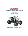 Yamaha Blaster YFS200 Service Manual PDF service repair manual cover