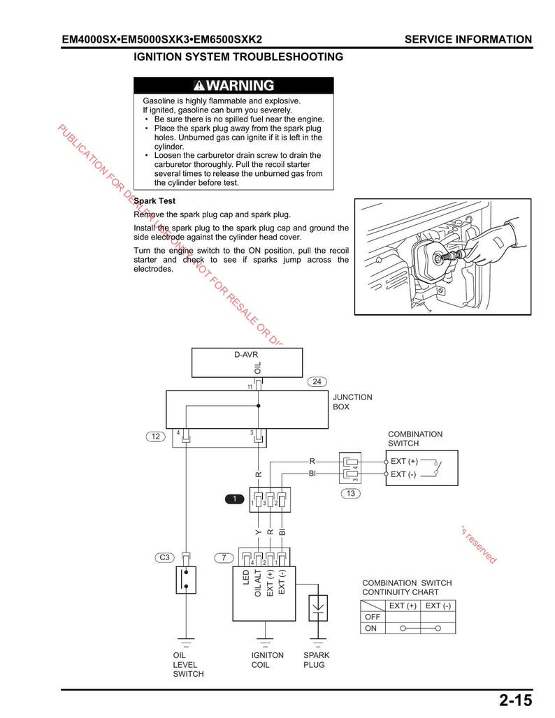 Honda EM4000SX EM5000SXK3 EM6500SXK2 Generator Service Manual 2011-2015 service manual preview page 6