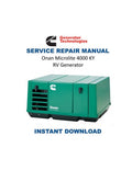 Cummins Onan Microlite 4000 KY RV Generator Service Manual 1994-2018 PDF service repair manual cover