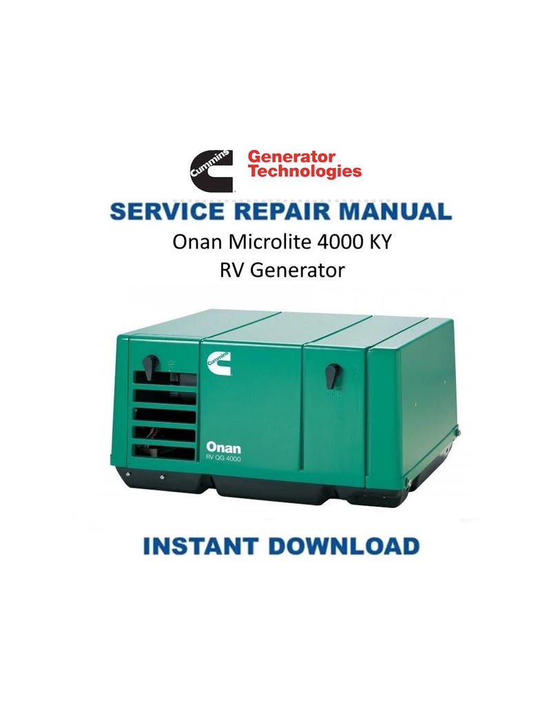 Cummins Onan Microlite 4000 KY RV Generator Service Manual 1994-2018 PDF service repair manual cover
