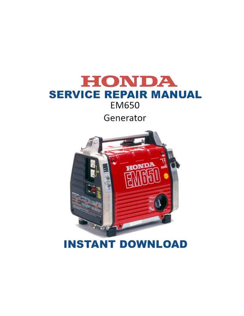 Honda EM650 Generator Service Manual PDF service repair manual cover