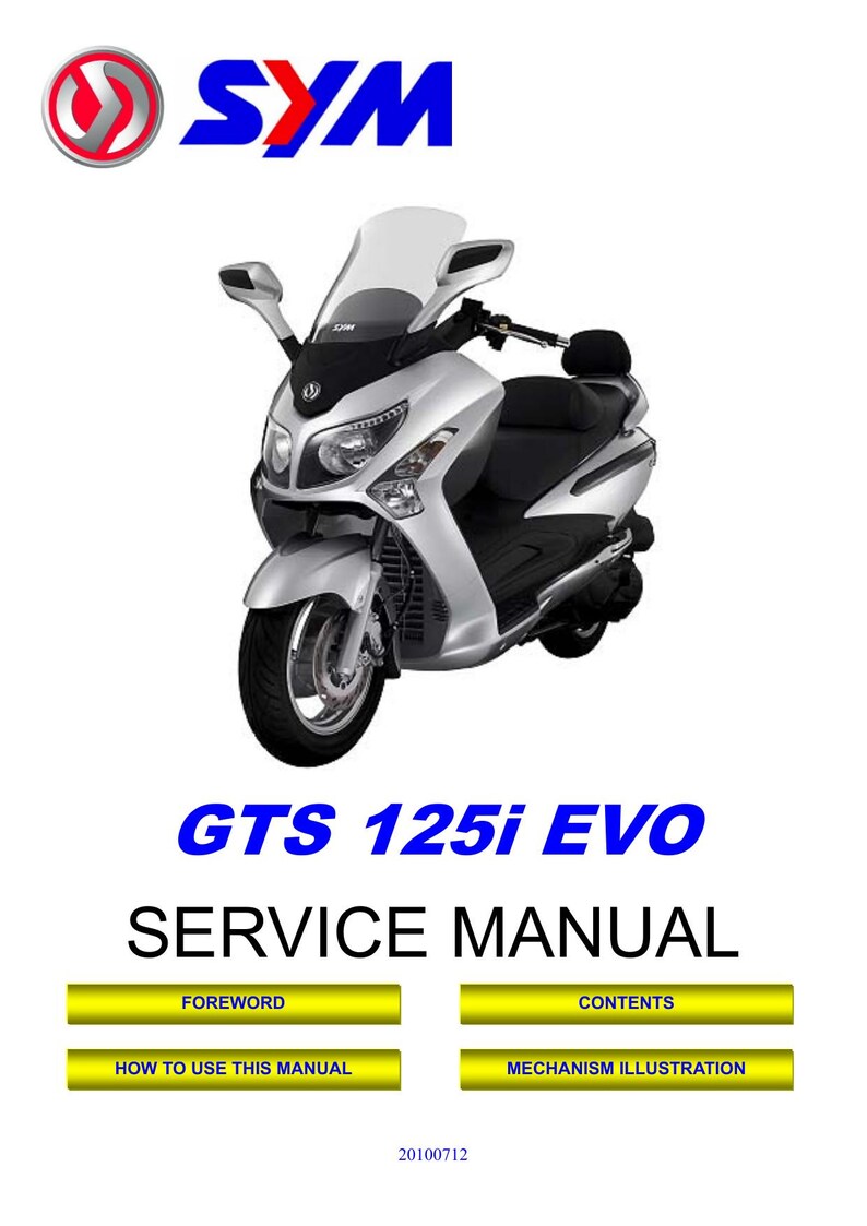 SYM GTS 125i EVO Service Manual service manual preview page 2
