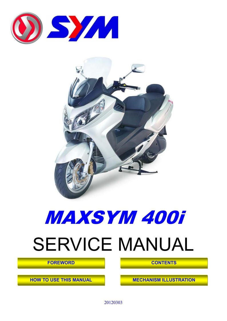 SYM Maxsym 400i Service Manual service manual preview page 2