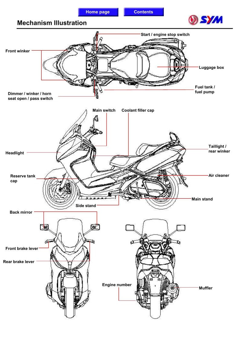 SYM Maxsym 400i Service Manual service manual preview page 4
