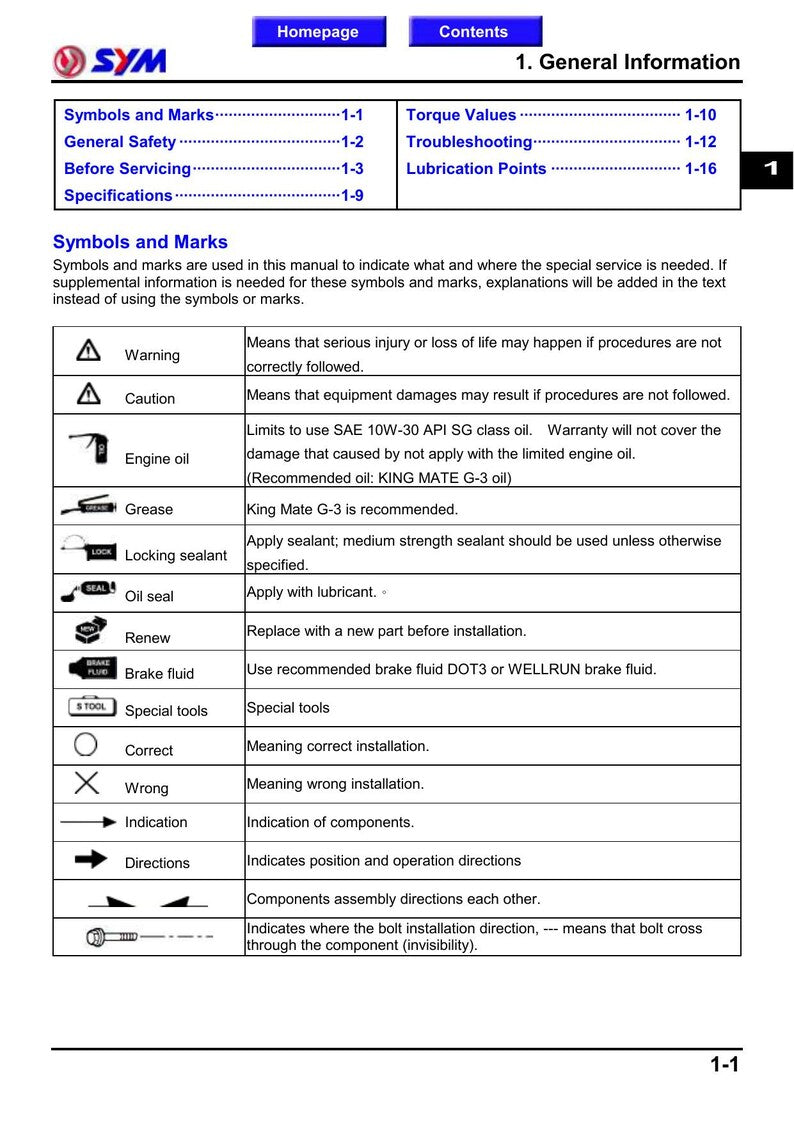 SYM Maxsym 400i Service Manual service manual preview page 5