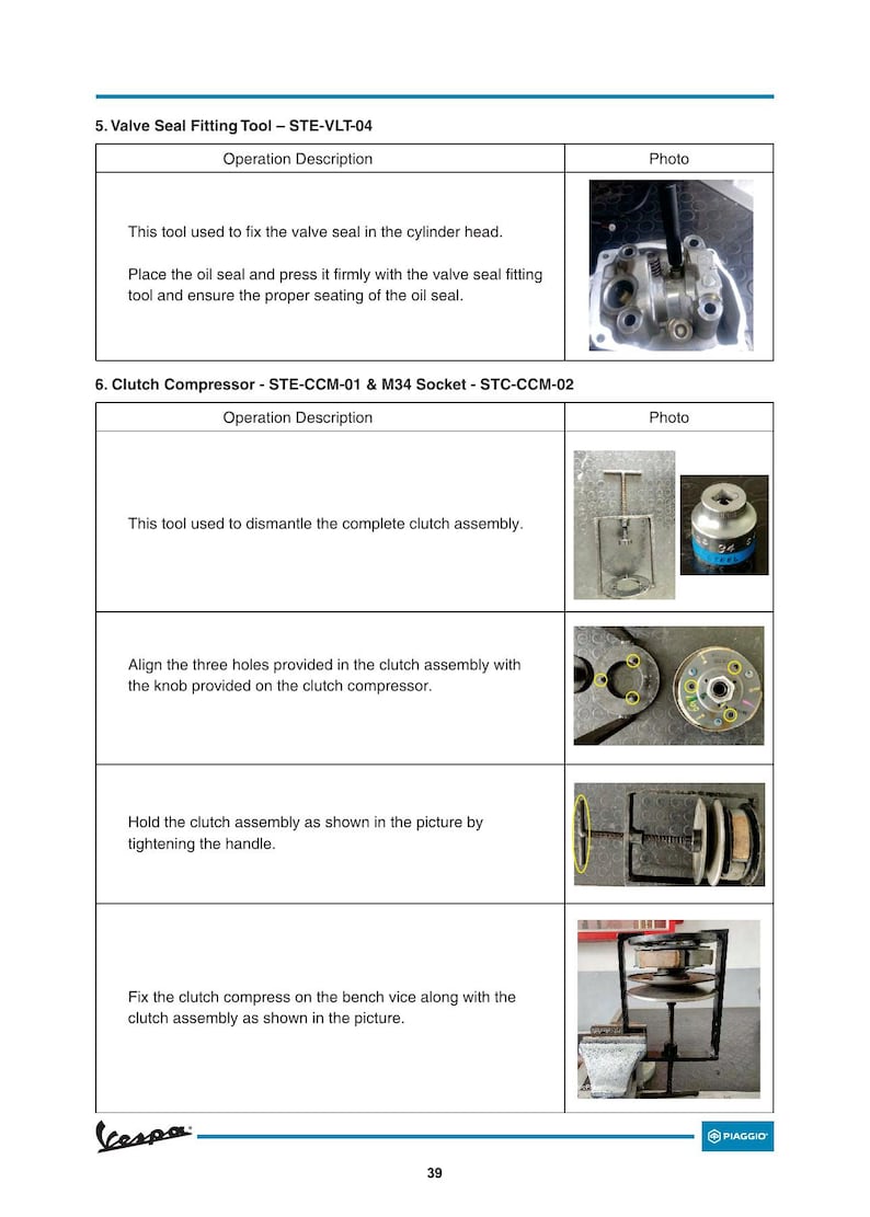 Vespa VXL SXL LX zx 125 149 Service Manual service manual preview page 3