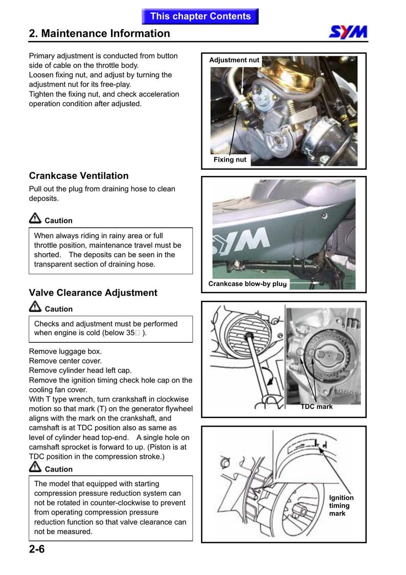SYM Euro MX 125 Service Manual service manual preview page 6