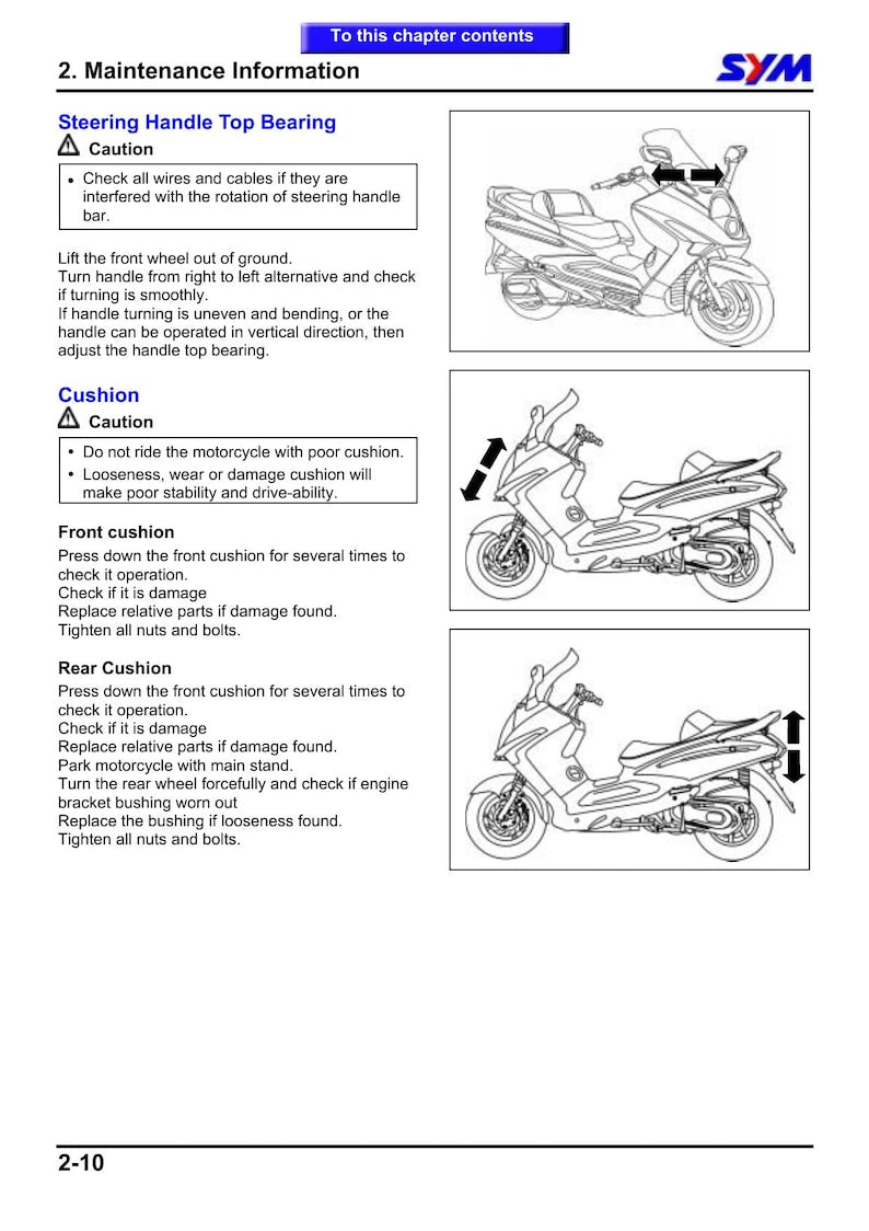 SYM GTS 250 Joymax 250 Service Manual 2005-2009 Scooter service manual preview page 6