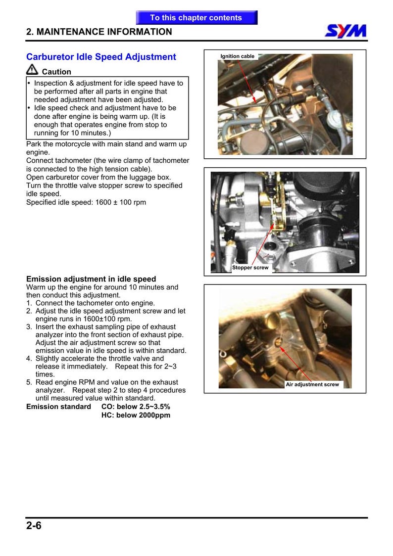 SYM HD125 HD200 Motorcycle Service Manual 2000-2004 Repair service manual preview page 6