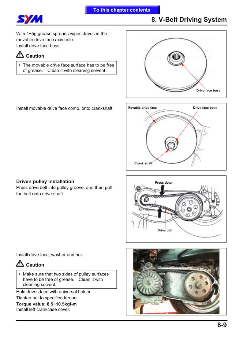 SYM GTS 250 Joymax 250 Service Manual 2005-2009 Scooter service manual preview page 9