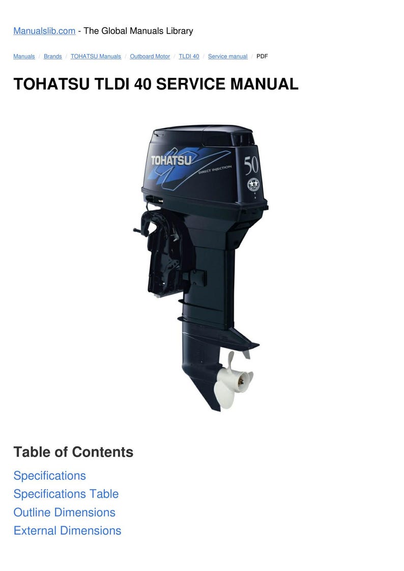 Tohatsu TLDI 40 50 HP Service Manual 2000-2004 Outboard service manual preview page 6