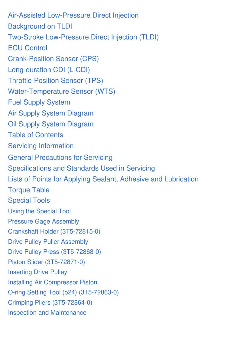 Tohatsu TLDI 40 50 HP Service Manual 2000-2004 Outboard service manual preview page 7