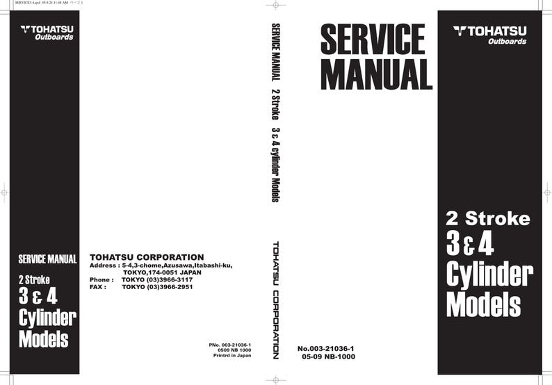 Tohatsu M 40 50 60 70 80 90 115 140 HP Outboard Service Manual service manual preview page 2