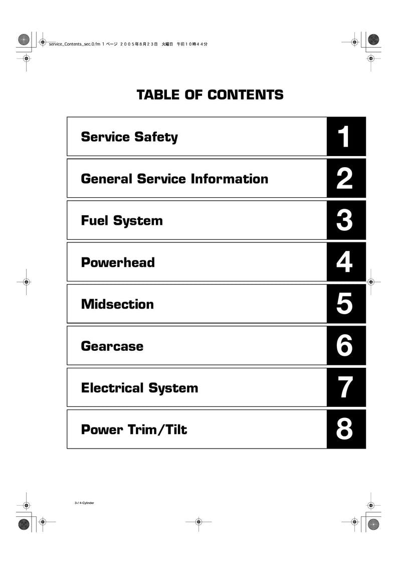 Tohatsu M 40 50 60 70 80 90 115 140 HP Outboard Service Manual service manual preview page 3