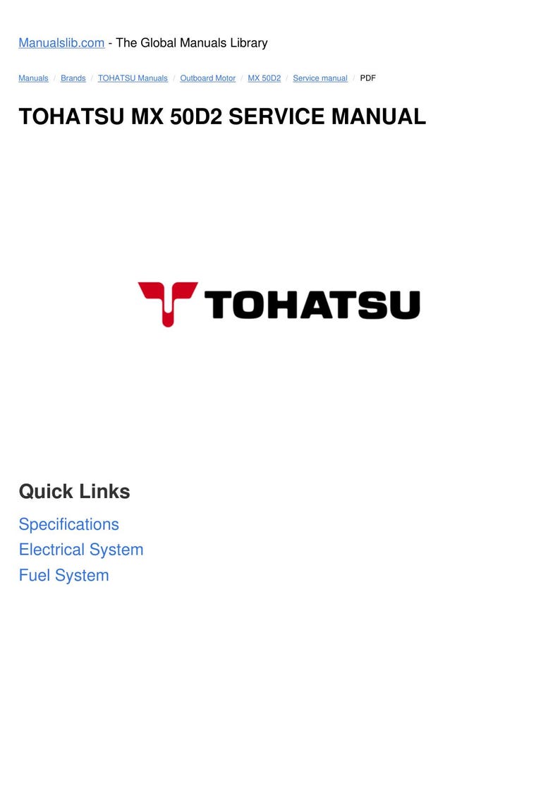 Tohatsu MX 50D2 MWX 50D2 Service Manual service manual preview page 6