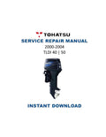 Tohatsu TLDI 40 50 HP Service Manual 2000-2004 Outboard PDF service repair manual cover