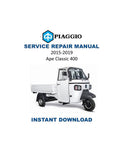 Piaggio Ape Classic 400 Service Manual PDF service repair manual cover