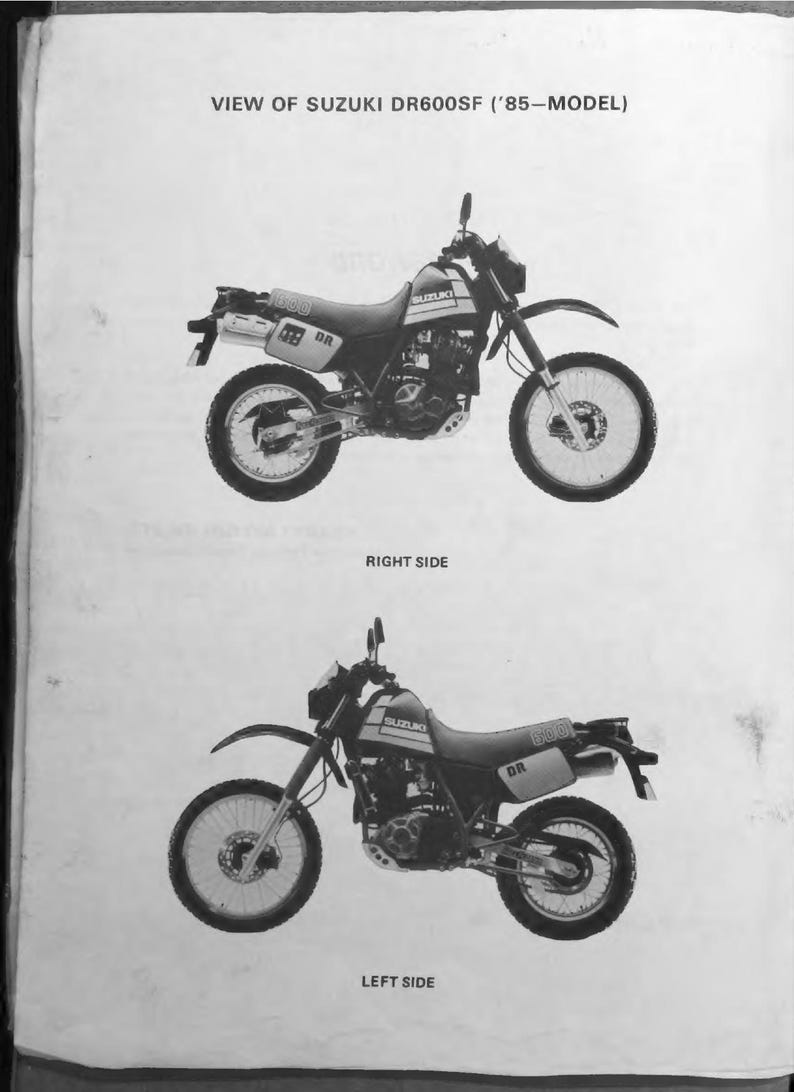 Suzuki DR600S DR500S Service Manual service manual preview page 3