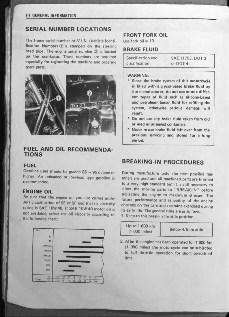 Suzuki DR600S DR500S Service Manual service manual preview page 5