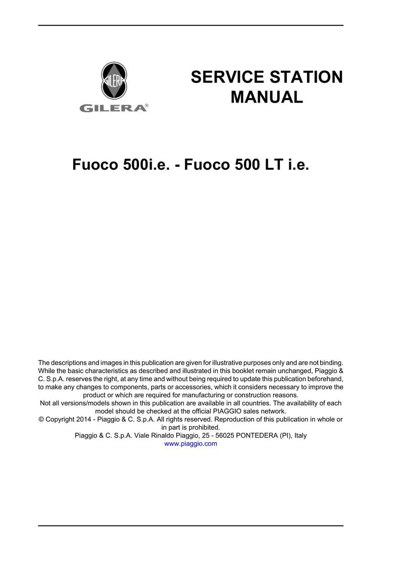 Gilera Fuoco 500 Service Manual service manual preview page 3