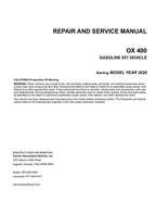 Tracker OX 400 UTV Service Manual service manual preview page 3