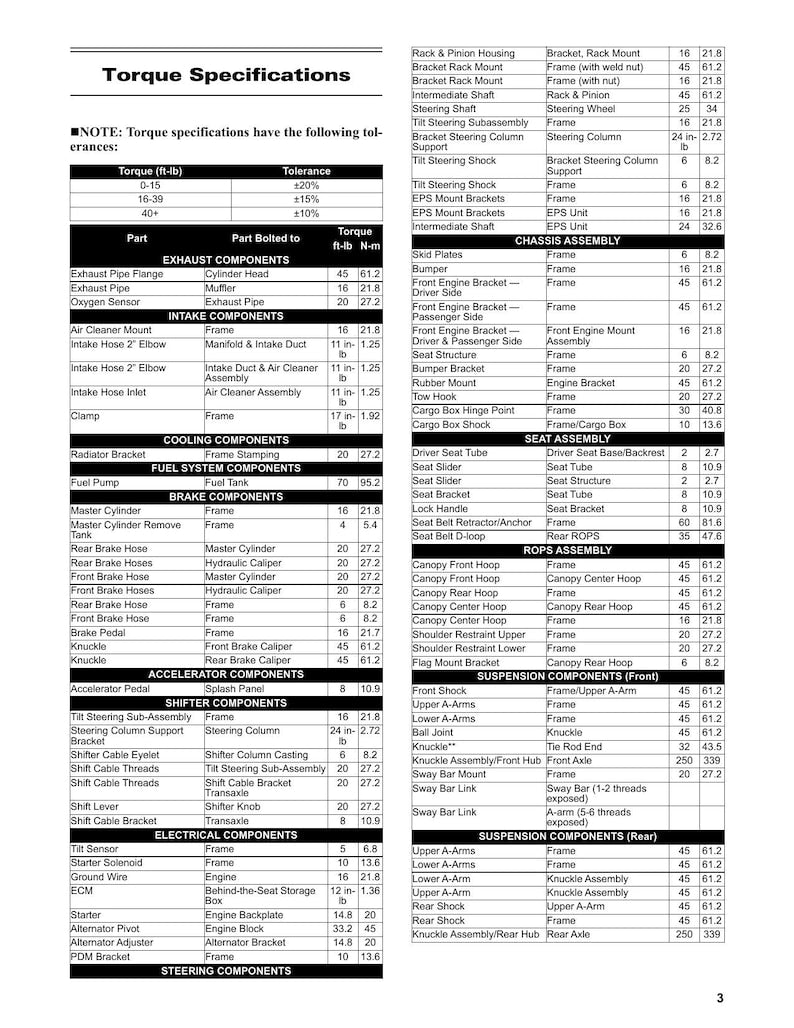 Tracker Off Road 800SX Crew Service Manual service manual preview page 9