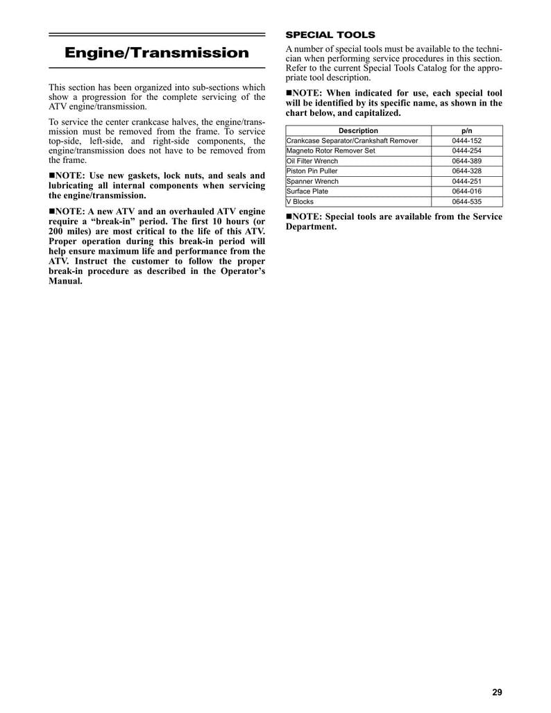 Tracker Off Road 450 ATV Service Manual service manual preview page 8