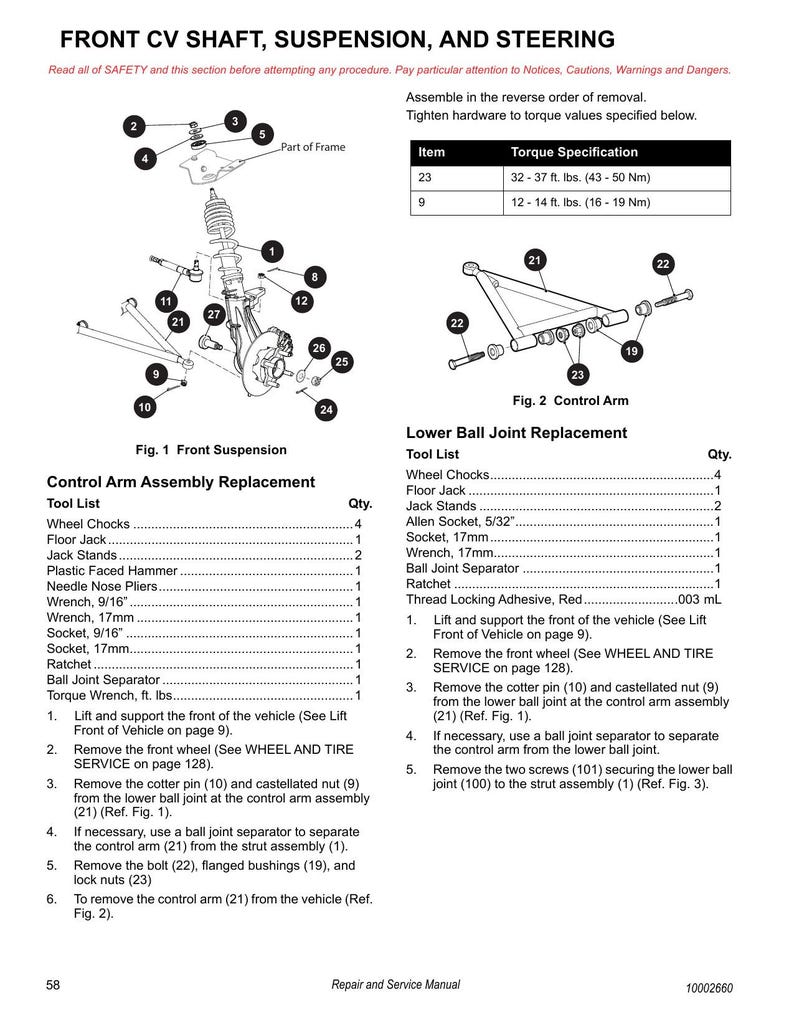 Tracker Off Road EViS Electric UTV Service Manual service manual preview page 4