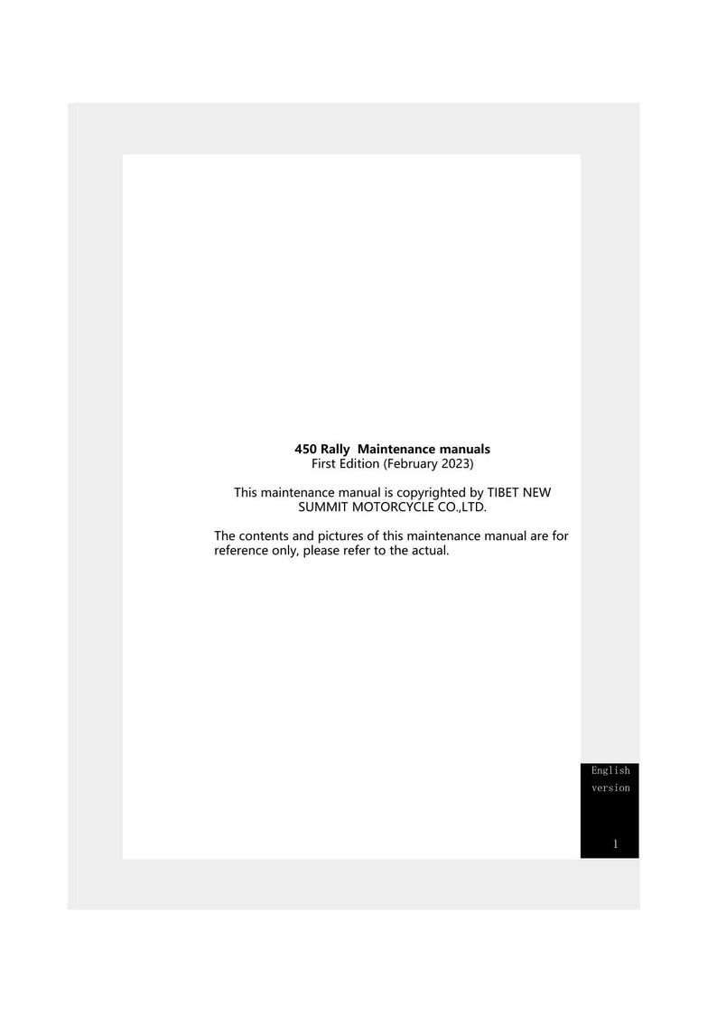 Kove 450 Rally Service Manual service manual preview page 2
